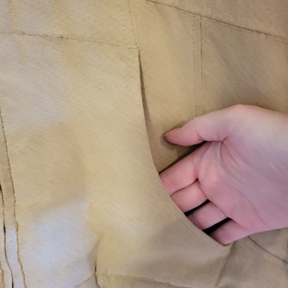 Brown Faux Fur Trim Coat Size 14 Large - Picture 4 of 11